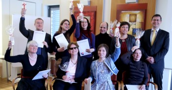 Abschlussfeier bundesweit erster Kurs zum Schriftdolmetscher barrierefrei im BFW Würzburg