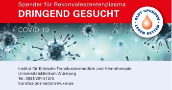 Spender für Rekonvaleszentenplasma dringend gesucht